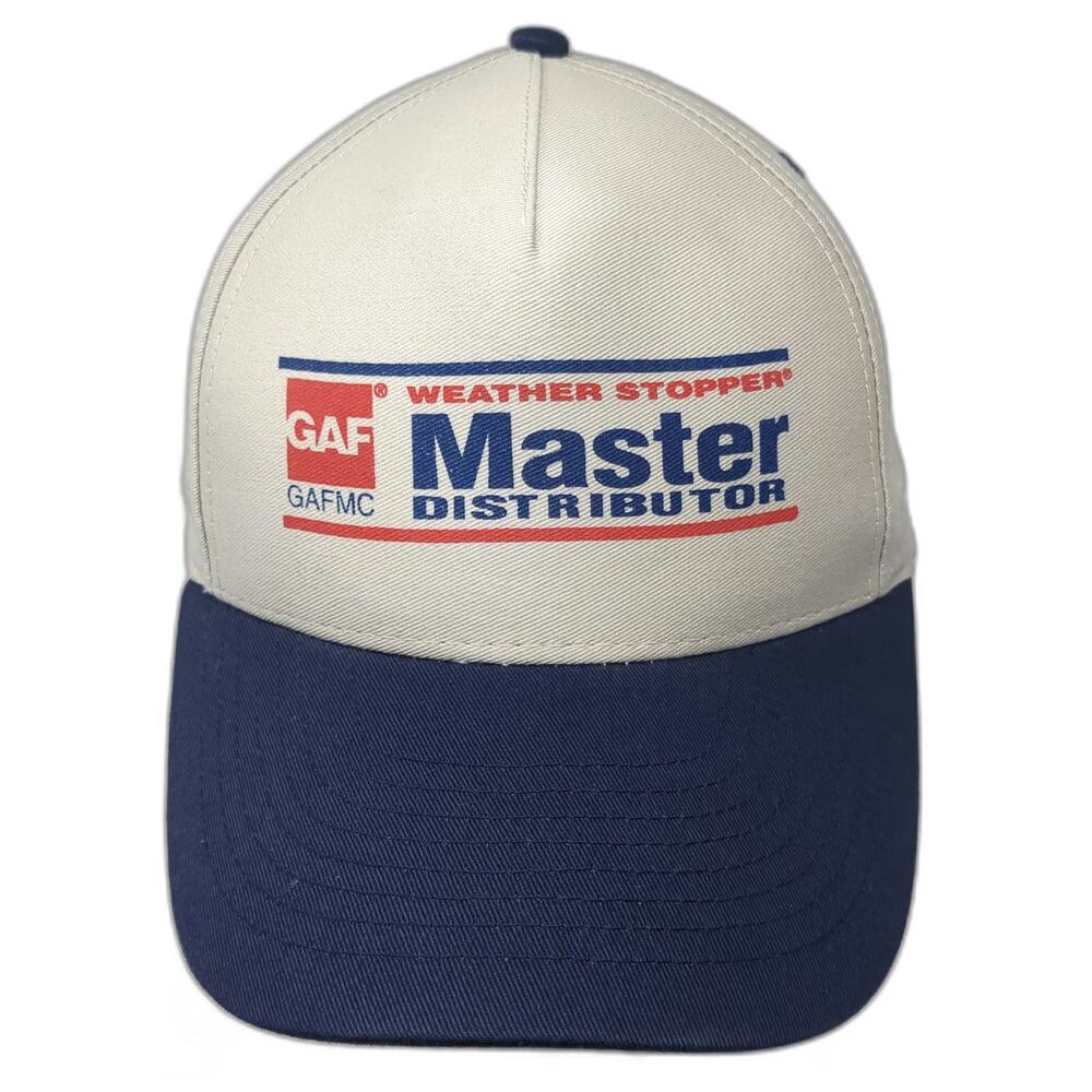 GAF 5 Panel Beige One Size Hat Snapback Weather Stopper Master Distributor Logo